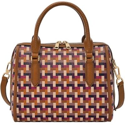 Fossil Bolso satchel para mujer Williamson de tejido recubierto de poliuretano, Fossil Bolso satchel para mujer Williamson de tejido recubierto de poliuretano,