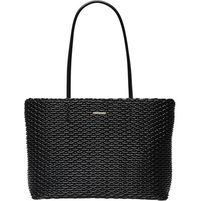 Calvin Bolso Tote Mujer Pleated con cremallera, Negro (Black), Talla Única Calvin Bolso Tote Mujer Pleated con cremallera, Negro (Black), Talla Única