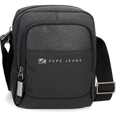 Pepe Jeans Jarvis Bandolera Mediana Negro 17x22x8 cms Poliéster con detalles en Piel Sintética Pepe Jeans Jarvis Bandolera Mediana Negro 17x22x8 cms Poliéster con detalles en Piel Sintética