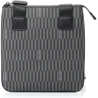 Giorgio Armani Bolso bandolera para hombre, Essential, New Print, con logotipo extendido, color negro Giorgio Armani Bolso bandolera para hombre, Essential, New Print, con logotipo extendido, color negro