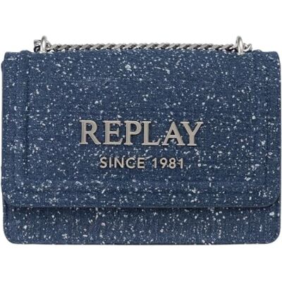 Replay Bolso bandolera para mujer con cadena, 0797 Blu Denim, Mittelgroße Replay Bolso bandolera para mujer con cadena, 0797 Blu Denim, Mittelgroße
