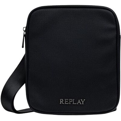 Replay Bolso bandolera para hombre, FM3770, 0098, color negro Replay Bolso bandolera para hombre, FM3770, 0098, color negro