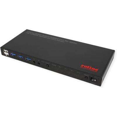 Roline Conmutador KVM, HDMI 4K, USB, 1 Usuario 4 PC, con concentrador USB de 3 Puertos Roline Conmutador KVM, HDMI 4K, USB, 1 Usuario 4 PC, con concentrador USB de 3 Puertos