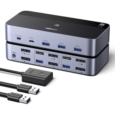 UGREEN Switch KVM DisplayPort 2 Entradas 2 Salidas 8K60Hz para 2 Monitores UGREEN Switch KVM DisplayPort 2 Entradas 2 Salidas 8K60Hz para 2 Monitores