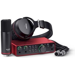 Focusrite Scarlett 2i2 Studio 4.ª gen. paquete de interfaz de audio USB pensada para los compositores, con micrófono de condensador y auriculares para grabar, retransmitir y emitir pódcast Focusrite Scarlett 2i2 Studio 4.ª gen. paquete de interfaz de audio USB pensada para los compositores, con micrófono de condensador y auriculares para grabar, retransmitir y emitir pódcast