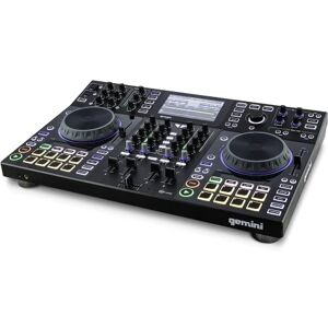Gemini Sound SDJ-4000 DJ Equipment Console Table con 2 cubiertas, mezclador de audio de 4 canales, ruedas táctiles compatibles y pantalla HD de 7 pulgadas Gemini Sound SDJ-4000 DJ Equipment Console Table con 2 cubiertas, mezclador de audio de 4 canales, ruedas táctiles compatibles y pantalla HD de 7 pulgadas