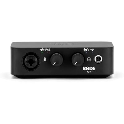 RØDE AI-1 Interfaz de Audio de Un Canal, Para Podcasting, Streaming en Directo y Grabación Musical, Preamplificador de Estudio, Amplificador de Auriculares RØDE AI-1 Interfaz de Audio de Un Canal, Para Podcasting, Streaming en Directo y Grabación Musical, Preamplificador de Estudio, Amplificador de Auriculares