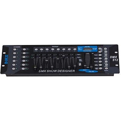 Redshow DMX-10 DMX controla hasta 12 efectos de iluminación con hasta 16 canales para cada efecto de iluminación, 30 bancos en 8 escenas programables, 8 faders para control manual de canales Redshow DMX-10 DMX controla hasta 12 efectos de iluminación con hasta 16 canales para cada efecto de iluminación, 30 bancos en 8 escenas programables, 8 faders para control manual de canales