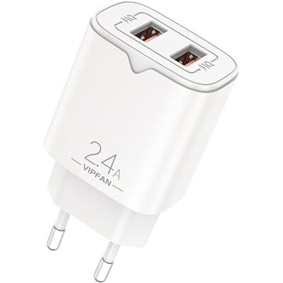 Vipfan Cargador 2 x USB 2,4 A rápido Vipfan Cargador 2 x USB 2,4 A rápido