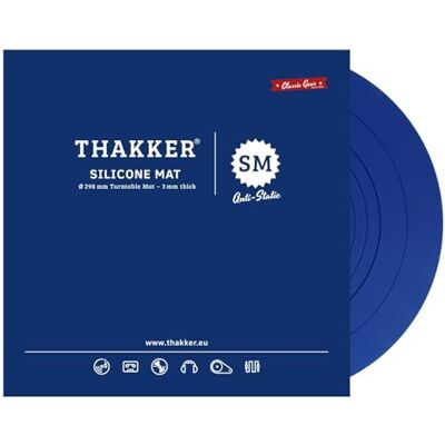 THAKKER Silicone Mat Blue Alfombrilla de Silicona antiestática para Tocadiscos Azul 3 mm de Espesor 298 mm de diámetro para Tocadiscos de 12 THAKKER Silicone Mat Blue Alfombrilla de Silicona antiestática para Tocadiscos Azul 3 mm de Espesor 298 mm de diámetro para Tocadiscos de 12