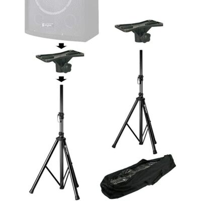 Vonyx Pack soportes para altavoz con plataformas Kit, montaje estable, instalación rápida, para sonido profesional Vonyx Pack soportes para altavoz con plataformas Kit, montaje estable, instalación rápida, para sonido profesional