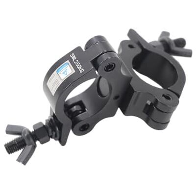 ALGAM LIGHTING Abrazadera doble de aluminio, diámetro 45-52 mm, carga máx. 250 kg, negro ALGAM LIGHTING Abrazadera doble de aluminio, diámetro 45-52 mm, carga máx. 250 kg, negro