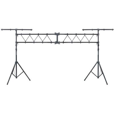 Showlite Set Inicial de Travesas 2x Soporte de Luz, 2x Travesas, 50 a 3 Sistema de travesas para iluminación con soportes en T, Ajustable en altura de 1, 50 a 3, 00 metros, Ancho total máximo: 3 Showlite Set Inicial de Travesas 2x Soporte de Luz, 2x Travesas, 50 a 3 Sistema de travesas para iluminación con soportes en T, Ajustable en altura de 1, 50 a 3, 00 metros, Ancho total máximo: 3