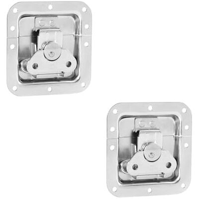 Adam Hall Hardware 17291 SM 2 AH 2x Cerradura de mariposa empotrada, negra, 102x105 mm Adam Hall Hardware 17291 SM 2 AH 2x Cerradura de mariposa empotrada, negra, 102x105 mm