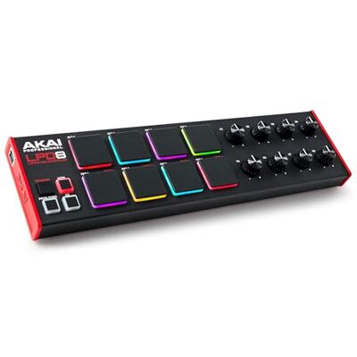 Akai LPD8 Controlador MIDI USB con 8 Drum Pads MPC Sensibles para Mac y PC, 8 Perillas Asignables y Software de Producción Musical Akai LPD8 Controlador MIDI USB con 8 Drum Pads MPC Sensibles para Mac y PC, 8 Perillas Asignables y Software de Producción Musical