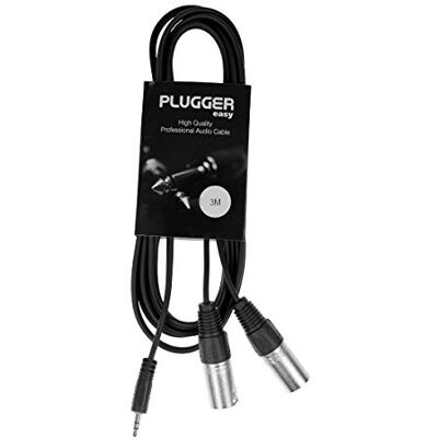 Plugger Câble Y Mini Jack Mâle Stéréo XLR Mâle 3m Easy Plugger Câble Y Mini Jack Mâle Stéréo XLR Mâle 3m Easy