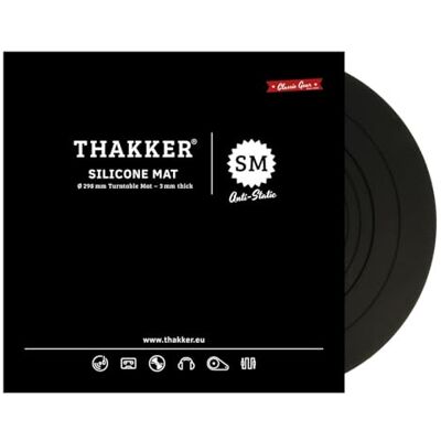 THAKKER Silicone Mat Black Alfombrilla de Silicona antiestática para Tocadiscos Negra 3 mm de Espesor 298 mm de diámetro para Tocadiscos de 12 THAKKER Silicone Mat Black Alfombrilla de Silicona antiestática para Tocadiscos Negra 3 mm de Espesor 298 mm de diámetro para Tocadiscos de 12