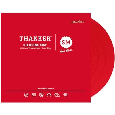 THAKKER Silicone Mat Red Alfombrilla de Silicona antiestática para Tocadiscos Rojo 3 mm de Espesor 298 mm de diámetro para Tocadiscos de 12 THAKKER Silicone Mat Red Alfombrilla de Silicona antiestática para Tocadiscos Rojo 3 mm de Espesor 298 mm de diámetro para Tocadiscos de 12