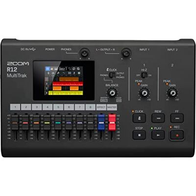 Zoom R12 MultiTrak Grabadora de 8 pistas Interfaz y controlador para grabación móvil música en vivo y más Versión Reino Unido negro Zoom R12 MultiTrak Grabadora de 8 pistas Interfaz y controlador para grabación móvil música en vivo y más Versión Reino Unido negro