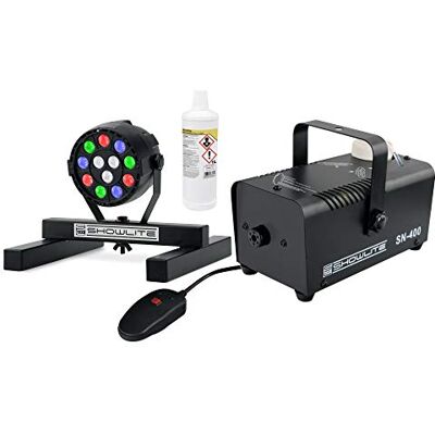 Showlite SN-400 Máquina de Humo + SPS-121 RGBW Spot + Set de 1 l de Fluido Tiempo de calentamiento: 3 minutos, Capacidad del tanque: 0, Alcance de pulverización: 3, Expulsión de humo: 56 m³/min, 4 kg Showlite SN-400 Máquina de Humo + SPS-121 RGBW Spot + Set de 1 l de Fluido Tiempo de calentamiento: 3 minutos, Capacidad del tanque: 0, Alcance de pulverización: 3, Expulsión de humo: 56 m³/min, 4 kg