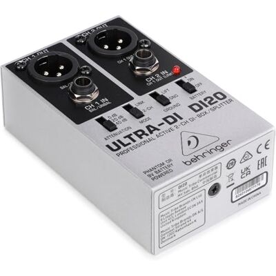 Behringer Divisor/Caja DI De 2 Canales, Activa, Profesional Behringer Divisor/Caja DI De 2 Canales, Activa, Profesional