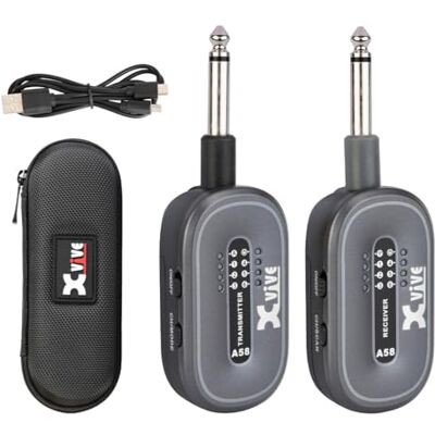 Xvive A58-5.8GHz Sistema de Guitarra inalámbrica con Funda, Negro Xvive A58-5.8GHz Sistema de Guitarra inalámbrica con Funda, Negro