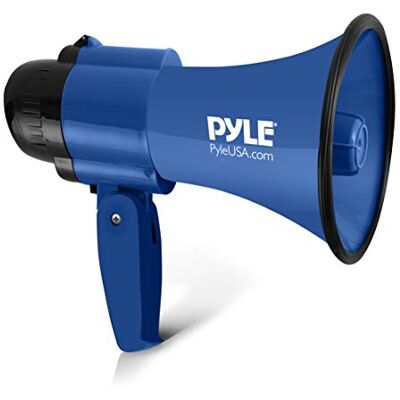 Pyle Megáfono de 30 W con Sirena y micrófono, Azul Claro, Plegable, para niños y Adultos, Altavoz para fútbol, Eventos, emergencias Pyle Megáfono de 30 W con Sirena y micrófono, Azul Claro, Plegable, para niños y Adultos, Altavoz para fútbol, Eventos, emergencias