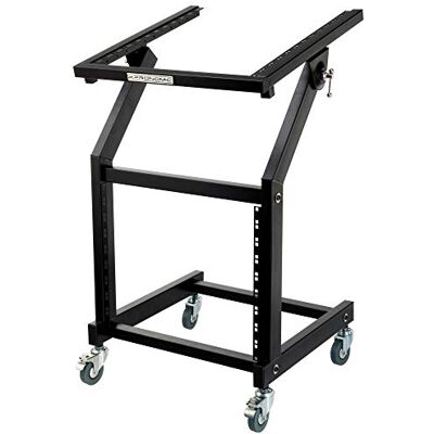 Pronomic MXS-600 Carro Rack 12+9HE con Ruedas, 4 ruedas (giratorias 360°) 12+9 unidades de altura (rieles superiores 12HE, rieles inferiores 9HE), Ancho de montaje posible: 48 cm (19"), 2 con freno Pronomic MXS-600 Carro Rack 12+9HE con Ruedas, 4 ruedas (giratorias 360°) 12+9 unidades de altura (rieles superiores 12HE, rieles inferiores 9HE), Ancho de montaje posible: 48 cm (19"), 2 con freno