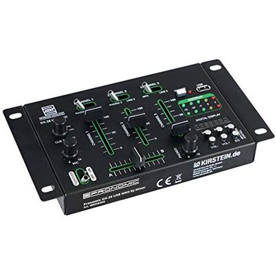 Pronomic DX-26 USB MKII DJ-Mixer, Mezclador DJ de 3 canales, Función Cue Faders Ultraglide súper suaves de 45mm, Diseño de ruido extremadamente bajo, Construcción robusta, Salida de auriculares de 6 Pronomic DX-26 USB MKII DJ-Mixer, Mezclador DJ de 3 canales, Función Cue Faders Ultraglide súper suaves de 45mm, Diseño de ruido extremadamente bajo, Construcción robusta, Salida de auriculares de 6