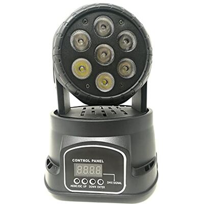LEOFLA Proyector de Cabeza giratoria con 7 LED de 10 W RGB Efecto Discoteca Fiesta DMX, Variable, Media LEOFLA Proyector de Cabeza giratoria con 7 LED de 10 W RGB Efecto Discoteca Fiesta DMX, Variable, Media