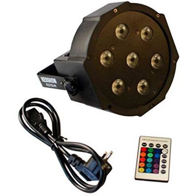 Redshow Potente parlante LED plano con 7 piezas de 5 W LED que son DMX o control de música Redshow Potente parlante LED plano con 7 piezas de 5 W LED que son DMX o control de música