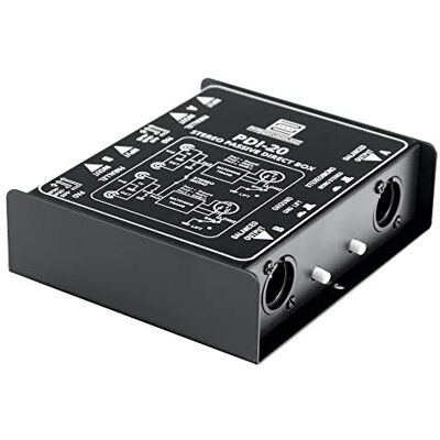 Pronomic caja DI pasiva estéreo, 2 canales, Botón mono/estéreo Rango de frecuencia: 15 Hz 30 kHz, Impedancia de entrada: 50 kO no balanceada, Impedancia de salida: 600 O balanceada Pronomic caja DI pasiva estéreo, 2 canales, Botón mono/estéreo Rango de frecuencia: 15 Hz 30 kHz, Impedancia de entrada: 50 kO no balanceada, Impedancia de salida: 600 O balanceada