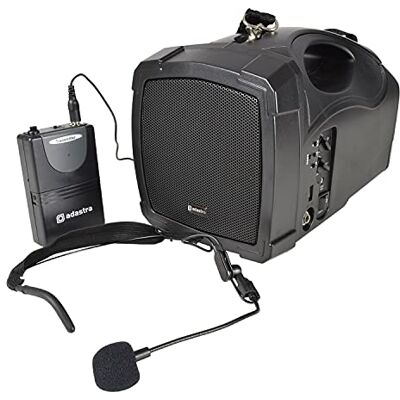Adastra 952.412UK sistema de PA de mano con micrófono de banda para el cuello, USB, FM y Bluetooth Adastra 952.412UK sistema de PA de mano con micrófono de banda para el cuello, USB, FM y Bluetooth