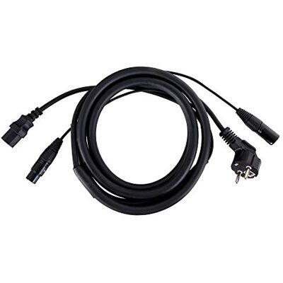 Pronomic Stage EUIECD-2.5 Cable Híbrido IEC/DMX, Cable de potencia 3x0 Cable combinado para alimentación y señal DMX, Adiós al lío de cables al conectar efectos de luz controlados por DMX Pronomic Stage EUIECD-2.5 Cable Híbrido IEC/DMX, Cable de potencia 3x0 Cable combinado para alimentación y señal DMX, Adiós al lío de cables al conectar efectos de luz controlados por DMX