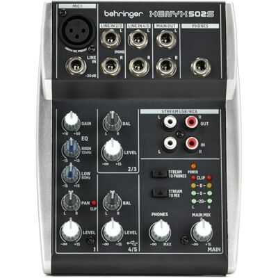 Behringer Mezclador analógico premium de 5 entradas con interfaz de transmisión USB Behringer Mezclador analógico premium de 5 entradas con interfaz de transmisión USB