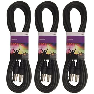 QTX 3 cables de señal 6 M DMX Lighting XLR QTX 3 cables de señal 6 M DMX Lighting XLR