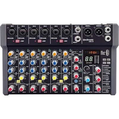 Citronic CMA-10 Compact Mixer with DSP FX and BT/USB Citronic CMA-10 Compact Mixer with DSP FX and BT/USB
