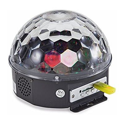 Soundsation Semi-sfera luminosa 6 LED da 3W con player Mp3 e telecomando Soundsation Semi-sfera luminosa 6 LED da 3W con player Mp3 e telecomando