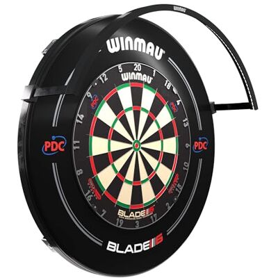 WINMAU Wispa Sistema de iluminación para Diana – Accesorio Profesional para Diana con Anillo de luz cálida de 120° – Ajuste magnético para el hogar o el Club Juego de Tablero de Dardos WINMAU Wispa Sistema de iluminación para Diana – Accesorio Profesional para Diana con Anillo de luz cálida de 120° – Ajuste magnético para el hogar o el Club Juego de Tablero de Dardos