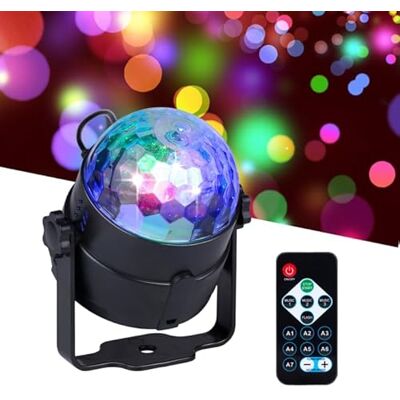 Grundig Bola de discoteca – Luz de fiesta con cambio de color y modo de música – Mini bola de discoteca con mando a distancia – Luz de discoteca con flash ajustable y velocidad de rotación Grundig Bola de discoteca – Luz de fiesta con cambio de color y modo de música – Mini bola de discoteca con mando a distancia – Luz de discoteca con flash ajustable y velocidad de rotación