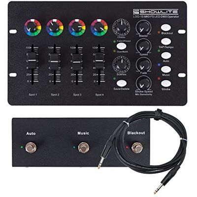 Showlite LDO-10 MKII FS LED DMX Operator + Set de Footswitch, TAP/Tempo Controlador DMX, Compatible con muchas instalaciones de iluminación como , Involight o sistemas Eurolite KLS, Auto Showlite LDO-10 MKII FS LED DMX Operator + Set de Footswitch, TAP/Tempo Controlador DMX, Compatible con muchas instalaciones de iluminación como , Involight o sistemas Eurolite KLS, Auto