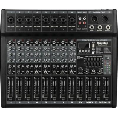 Thornton Axispower 8 – Mezclador de Potencia de 8 Canales con Amplificador Integrado, Streaming Bluetooth y MP3 USB/SD Thornton Axispower 8 – Mezclador de Potencia de 8 Canales con Amplificador Integrado, Streaming Bluetooth y MP3 USB/SD