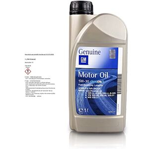 Opel GM 5W-30 Dexos2 Aceite para Motor Opel GM 5W-30 Dexos2 Aceite para Motor