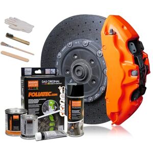 Foliatec Juego de pintura para pinzas de freno, resistente al calor, juego completo para 4 pinzas de freno, Neon Orange, juego de 10 piezas Foliatec Juego de pintura para pinzas de freno, resistente al calor, juego completo para 4 pinzas de freno, Neon Orange, juego de 10 piezas
