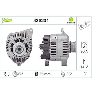 Valeo --Alternador- Intensidad de carga del alternador: 80 Amp Estrías: 6 estrías Polea de correa: 58 mm Tensión: 14 V Sentido de rotación: CLOCKWISE Valeo --Alternador- Intensidad de carga del alternador: 80 Amp Estrías: 6 estrías Polea de correa: 58 mm Tensión: 14 V Sentido de rotación: CLOCKWISE