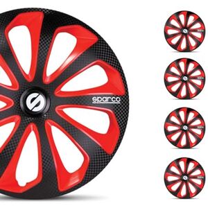 Sparco Tapacubos 16" pulgada Kit negro/rojo carbón Embelecedores De Rueda Juego de tapacubos Sparco Tapacubos 16" pulgada Kit negro/rojo carbón Embelecedores De Rueda Juego de tapacubos