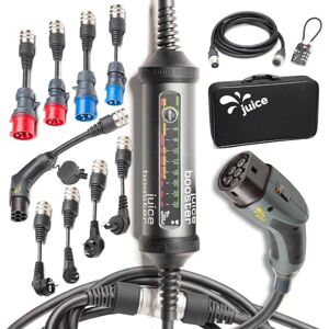 smart Juice Juice Booster 2 Master Set, Mobile Wallbox 22kW Sin Instalación, Cargador Coche Electrico con Cable Tipo 2, Incluye 4 CEE + 4 Adaptadores UE + Adaptador Tipo 2 + Extensión de 5m + 2 Candados smart Juice Juice Booster 2 Master Set, Mobile Wallbox 22kW Sin Instalación, Cargador Coche Electrico con Cable Tipo 2, Incluye 4 CEE + 4 Adaptadores UE + Adaptador Tipo 2 + Extensión de 5m + 2 Candados