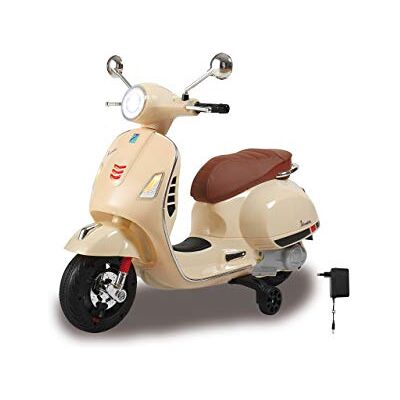 Jamara Ride-on Vespa GTS 125 Potente Motor de accionamiento y batería, Ranura para Tarjeta SD, conexión AUX/USB, Anillo de Goma Ultra Agarre en la Rueda, estabilizadores, Faros LED Jamara Ride-on Vespa GTS 125 Potente Motor de accionamiento y batería, Ranura para Tarjeta SD, conexión AUX/USB, Anillo de Goma Ultra Agarre en la Rueda, estabilizadores, Faros LED