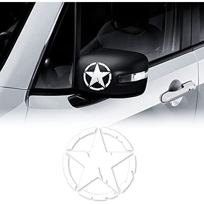 4R Quattroerre.it Pegatinas de Estrellas Militares para Jeep Renegade Espejos de Coche, Diámetro 9 cm, Blanco, 2 Piezas 4R Quattroerre.it Pegatinas de Estrellas Militares para Jeep Renegade Espejos de Coche, Diámetro 9 cm, Blanco, 2 Piezas