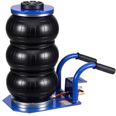 VEVOR Gato Neumático de 3 T con 6 Tubos de Acero, Mango Corto y Triple Bolsa de Aire, Altura Máxima de Elevación de 45 cm, para Coches, SUV, Camionetas y Talleres, 510 x 268 x 140–450 mm, Azul VEVOR Gato Neumático de 3 T con 6 Tubos de Acero, Mango Corto y Triple Bolsa de Aire, Altura Máxima de Elevación de 45 cm, para Coches, SUV, Camionetas y Talleres, 510 x 268 x 140–450 mm, Azul